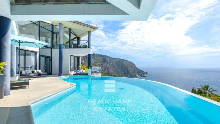 Villa contemporaine 4 chambres avec vue mer panoramique - Èze