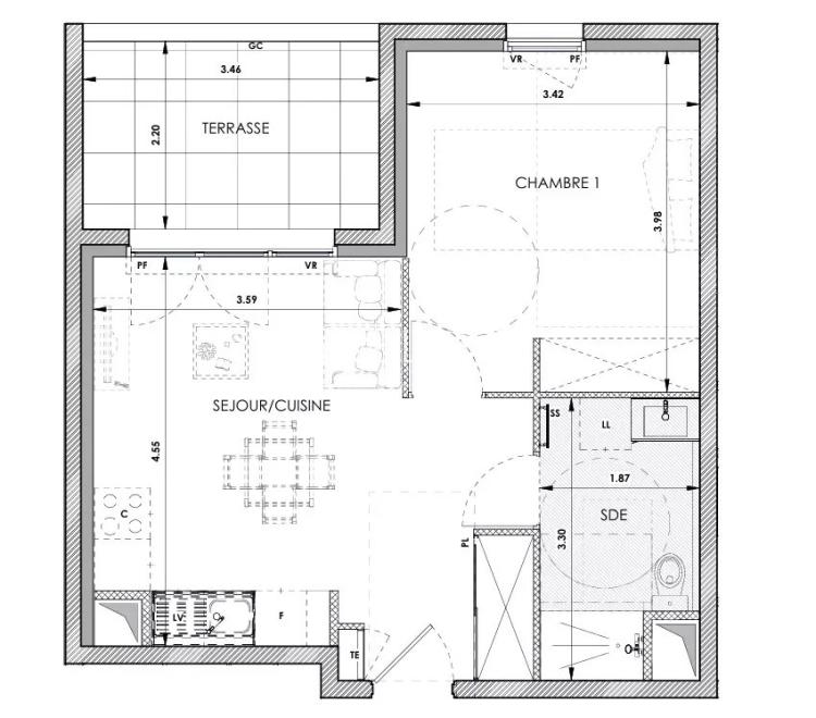 APPARTEMENT 2 PIÈCES DE 40m² + PARKING – CHÂTEAUNEUF-DU-GRASSE