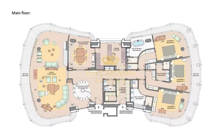 Magnifique duplex avec vue exceptionnelle sur la place du Casino et la mer