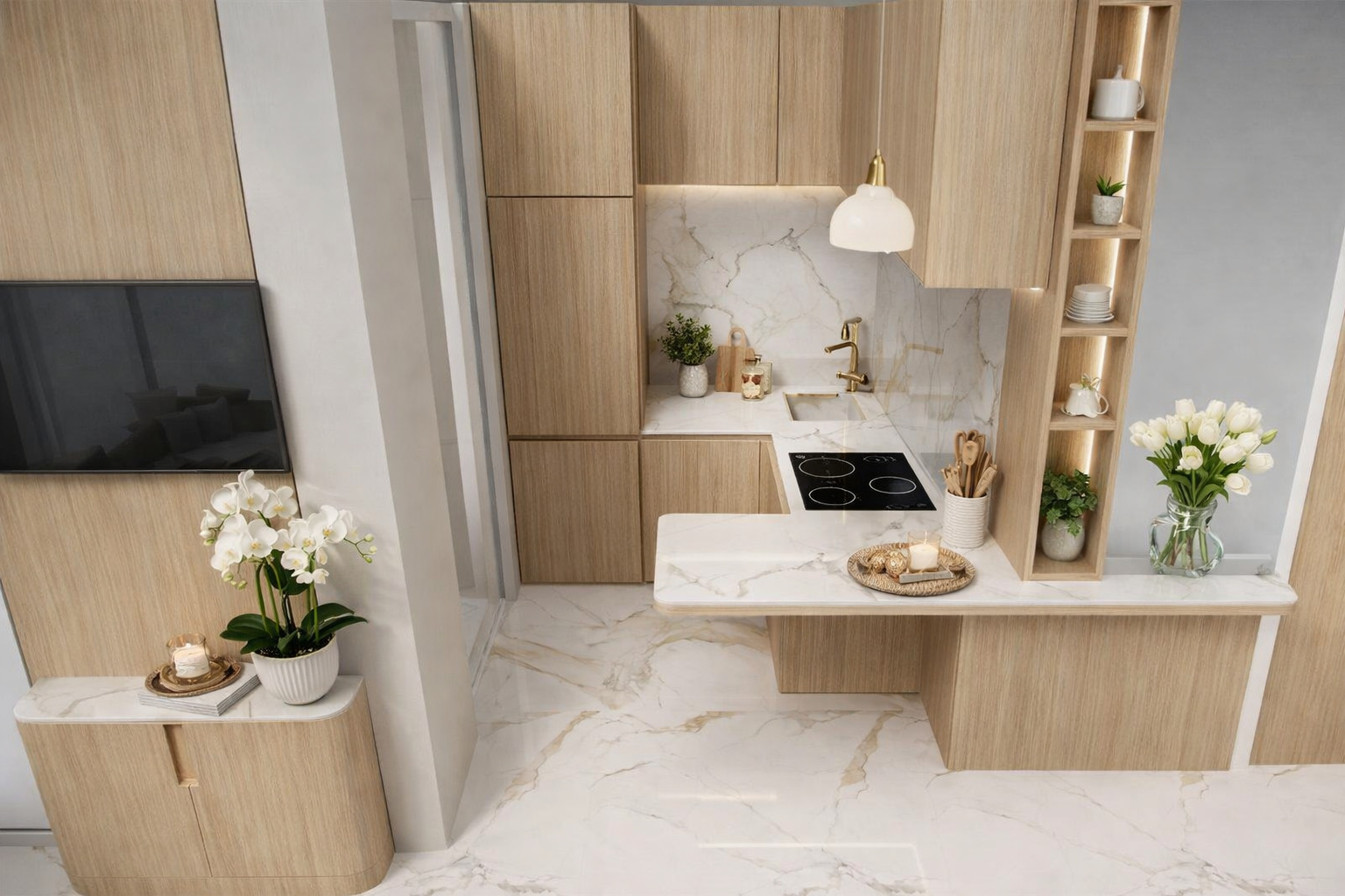 Élégant studio rénové au Riviera Palace – charme bourgeois et vue montagne