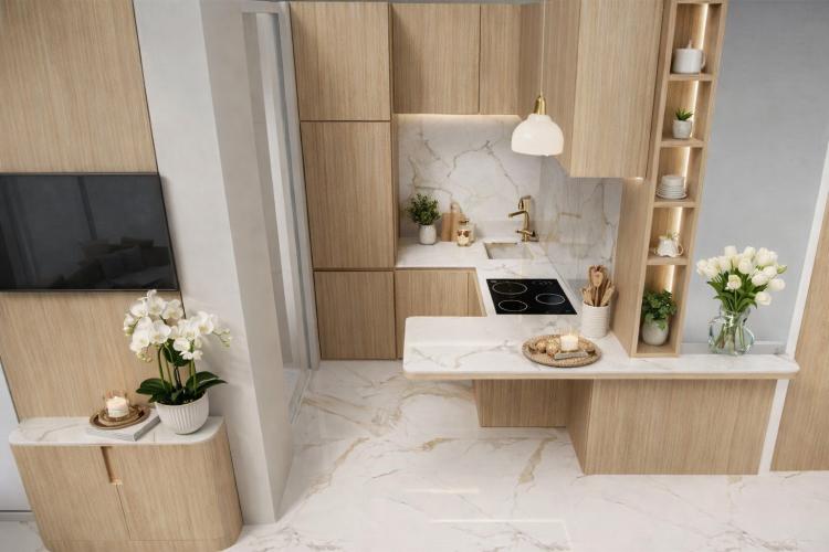 Élégant studio rénové au Riviera Palace – charme bourgeois et vue montagne