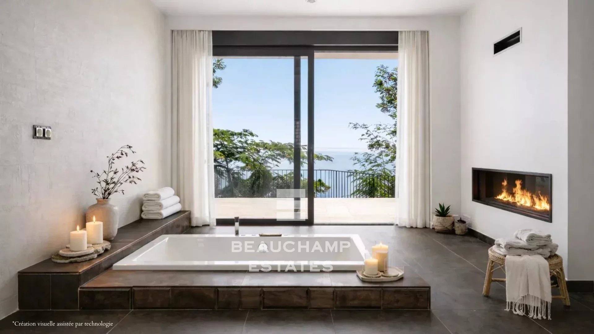 Villa contemporaine neuve avec vue mer