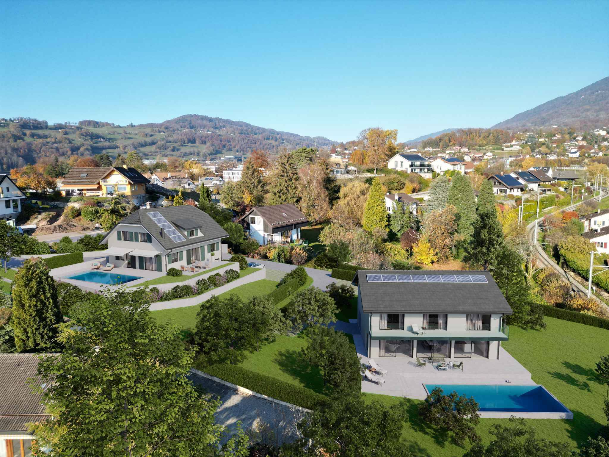 Neuf ! Villa individuelle avec piscine et magnifique vue sur le lac