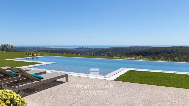 Villa contemporaine neuve 6 chambres avec vue mer à Roquefort-les-Pins