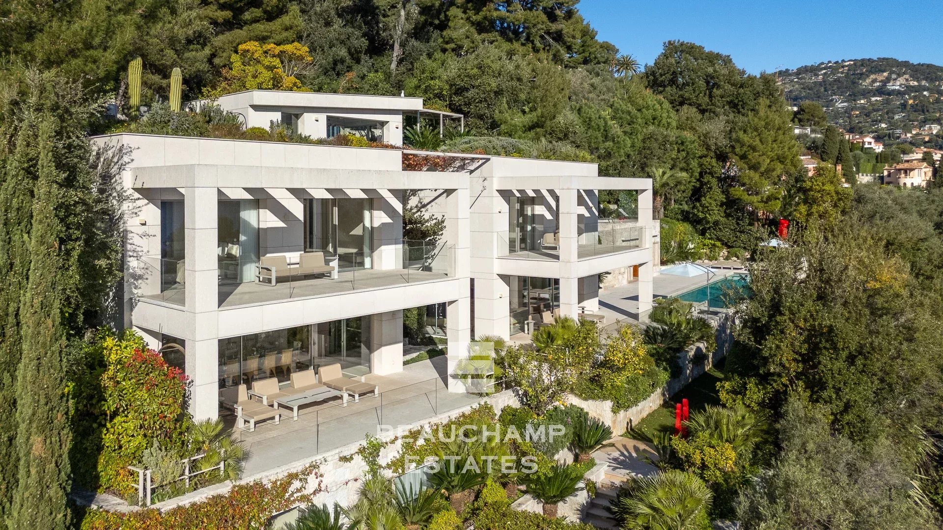 Villa contemporaine 5 chambres avec vue mer piscine chauffée et jacuzzi - Saint-Jean-Cap-Ferrat