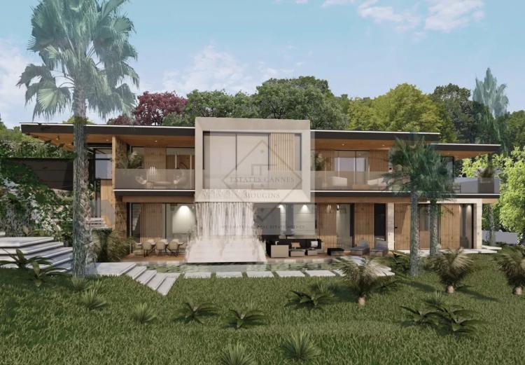 Mandelieu – Opportunité rare : terrain d’exception avec maison existante et projet de villa contemporaine de 600 m² avec permis purgé