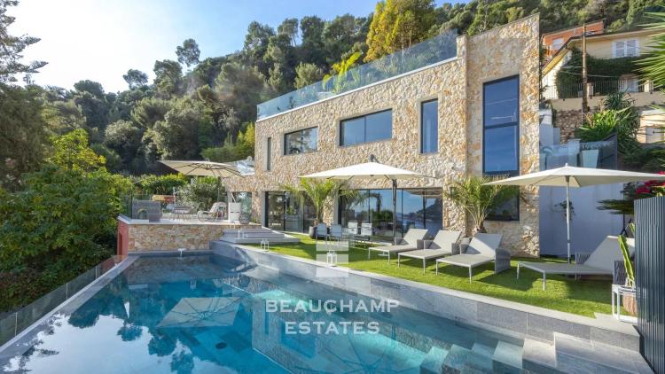 Villa contemporaine 4 chambres avec vue mer panoramique - Èze