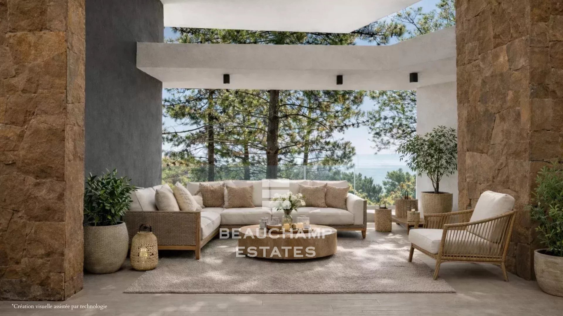 Villa contemporaine neuve avec vue mer