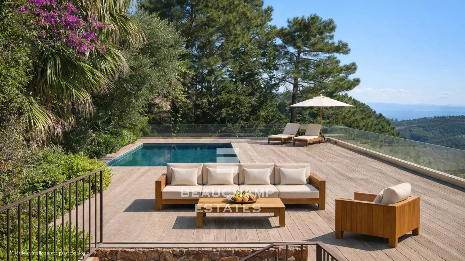 Villa contemporaine neuve avec vue mer