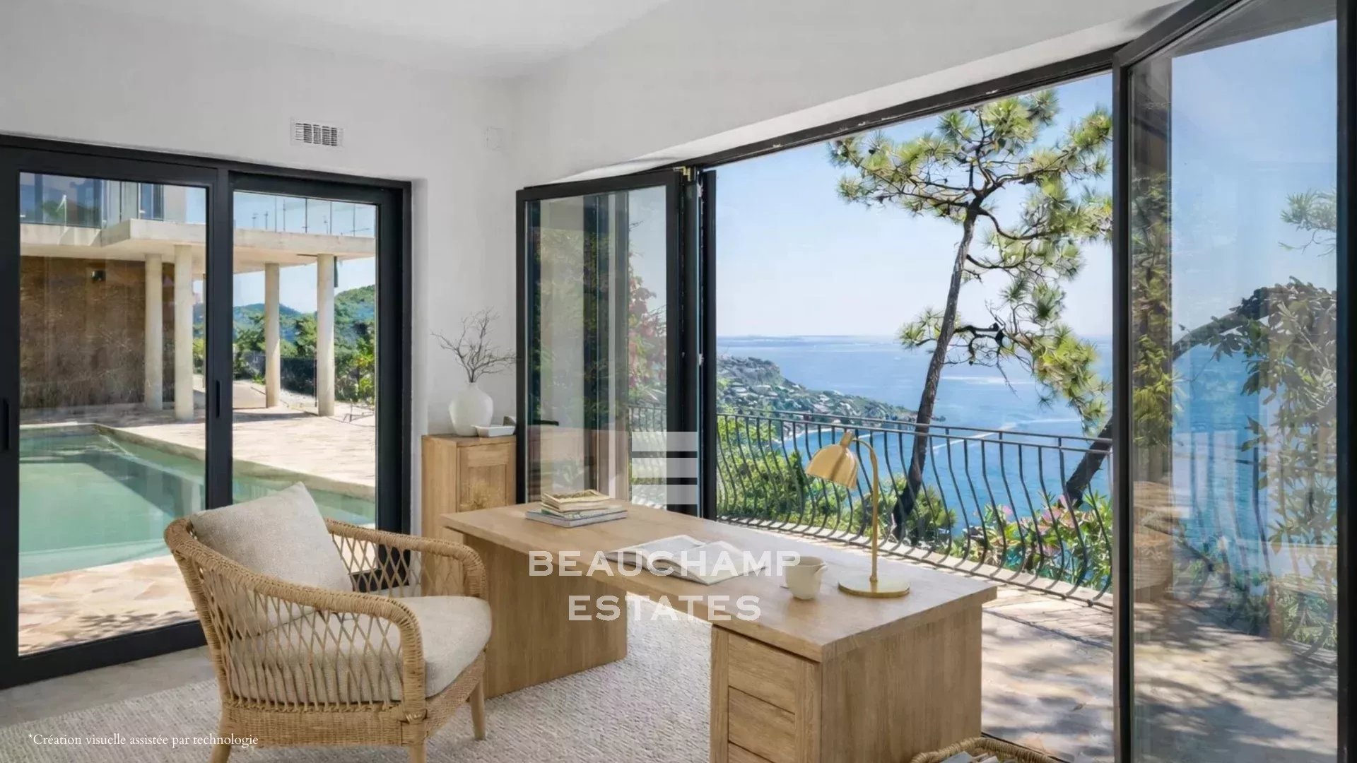 Villa contemporaine neuve avec vue mer