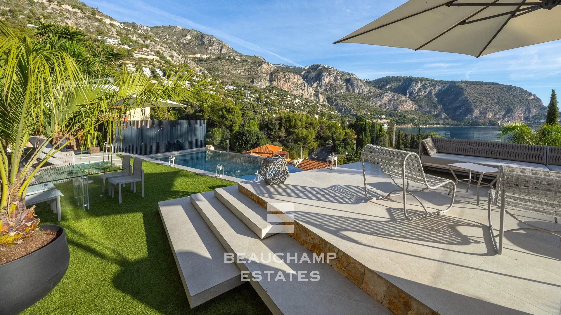 Villa contemporaine 4 chambres avec vue mer panoramique - Èze