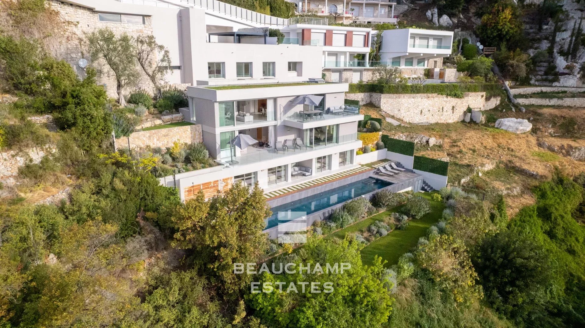 Villa contemporaine 5 chambres avec vue mer panoramique - Villefranche-sur-mer
