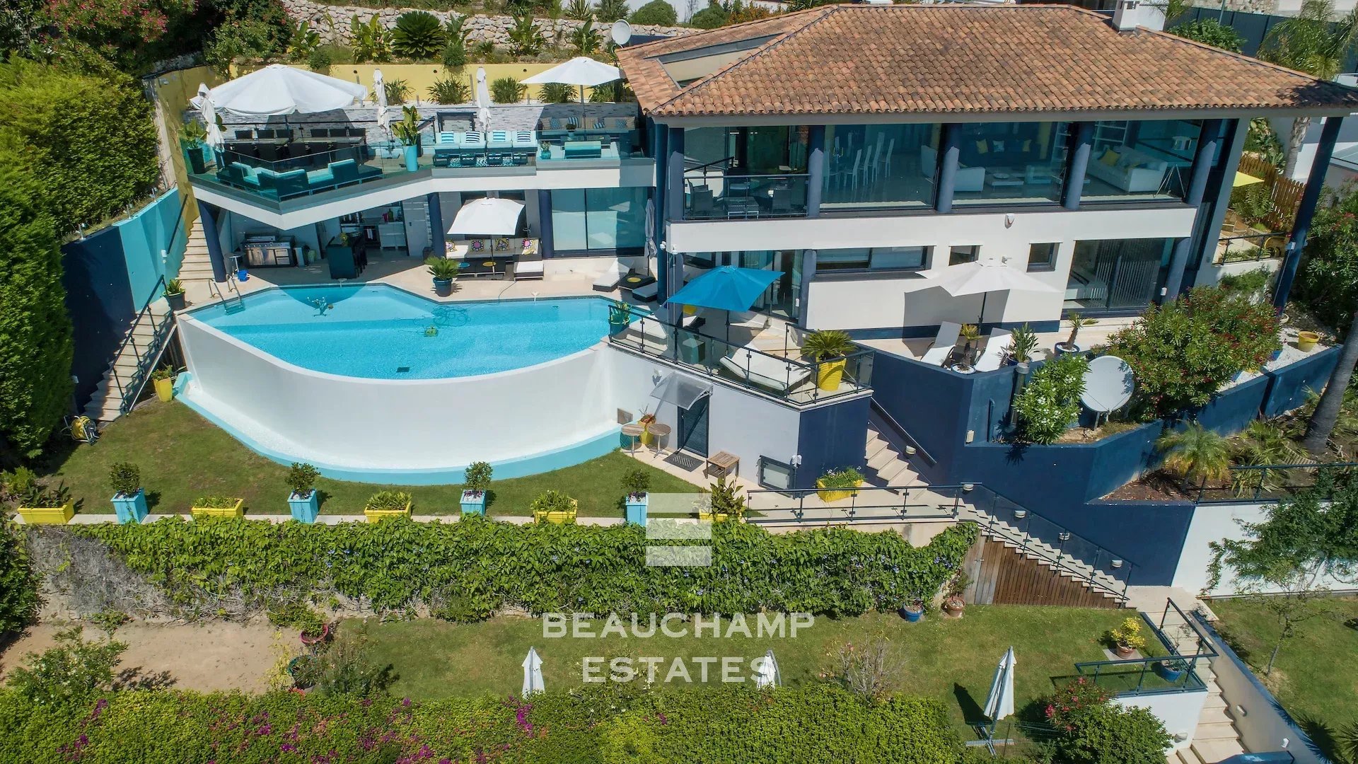 Villa contemporaine 4 chambres avec vue mer panoramique - Èze