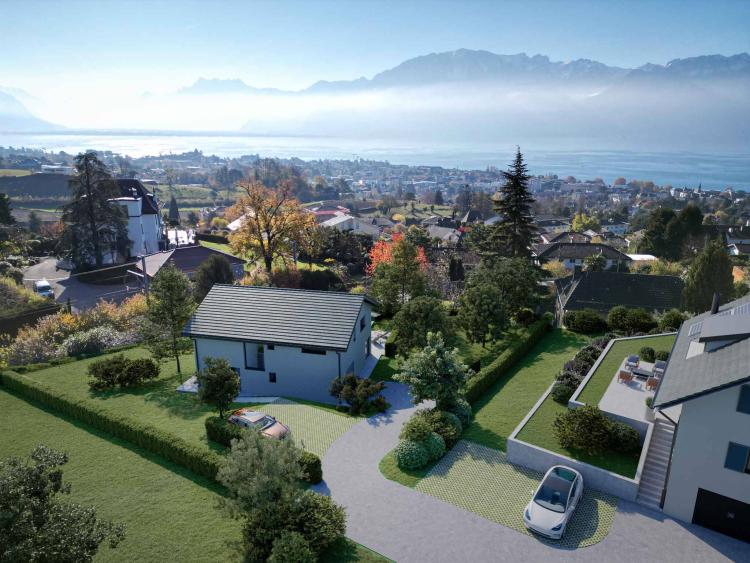Villa individuelle neuve avec piscine, cadre résidentiel