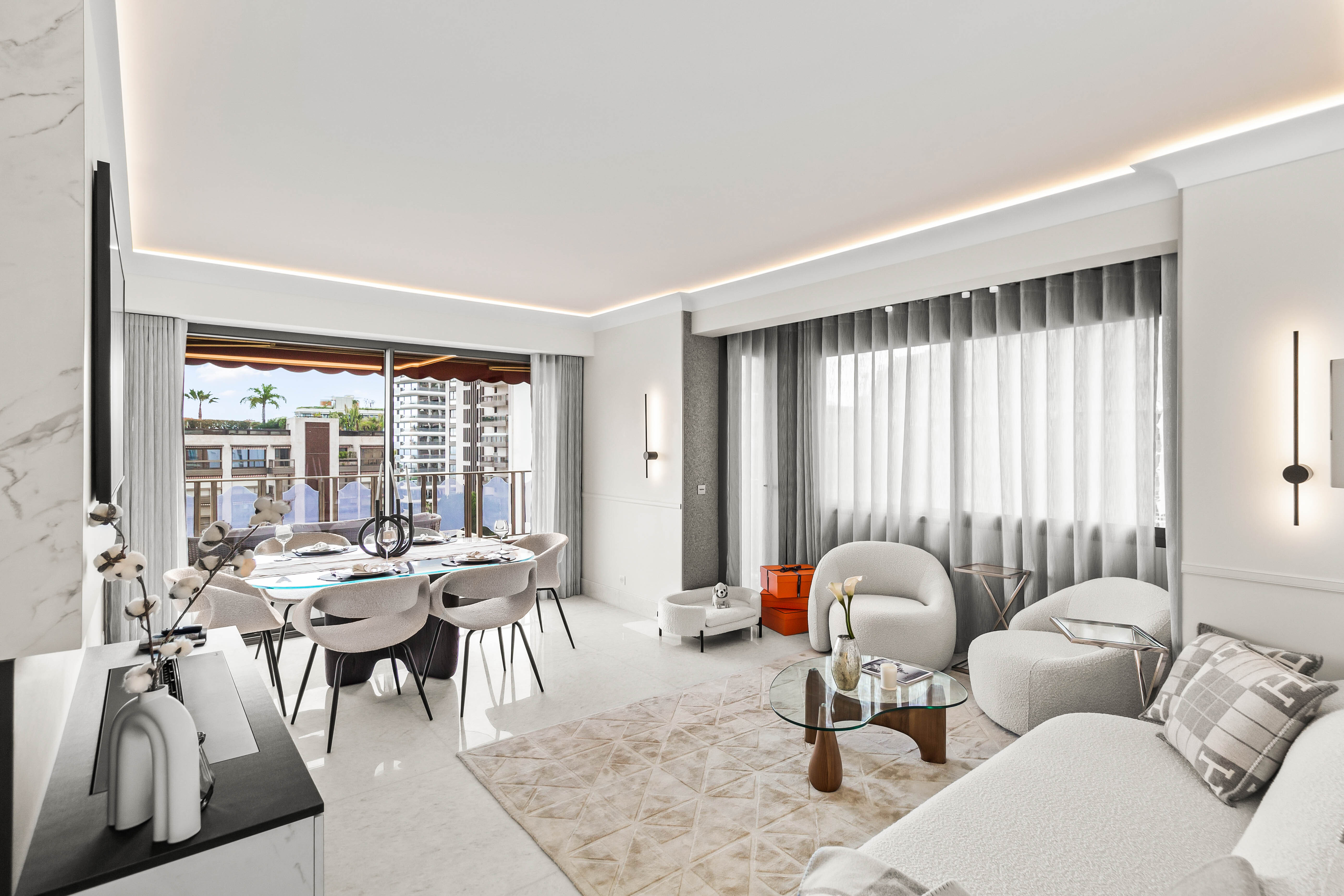 Riviera Palace: 4 Pièces Entièrement Rénové avec Vue Mer & Casino