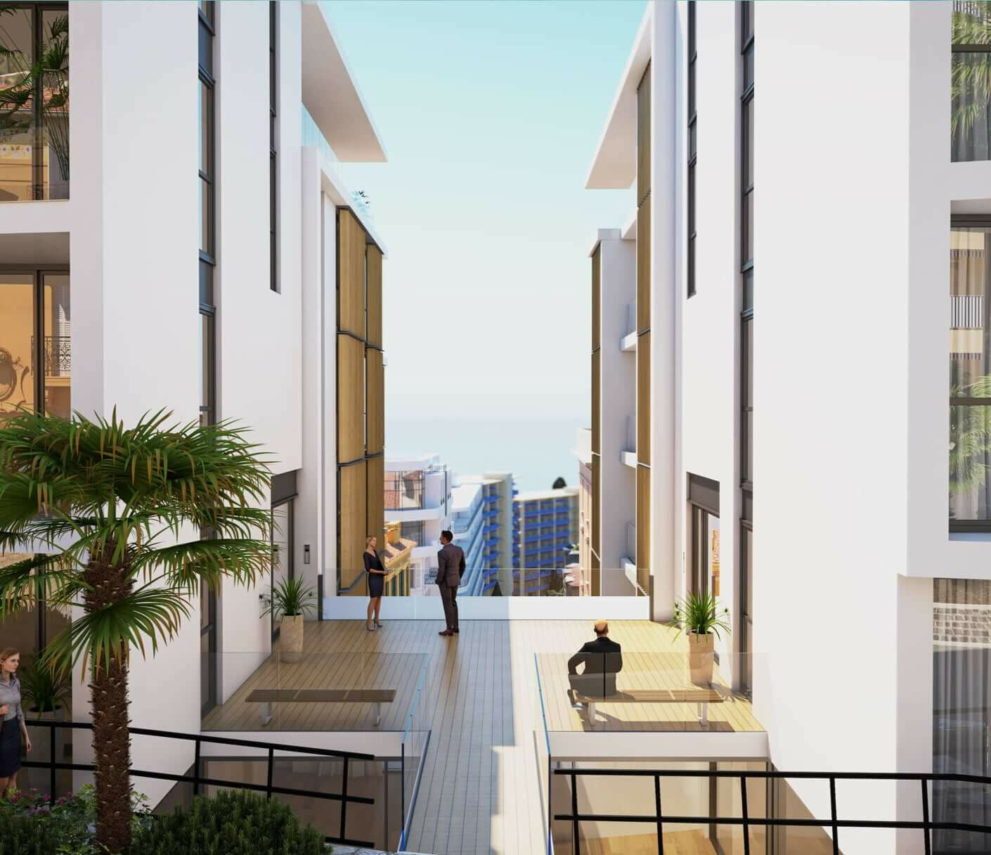 Appartement vue mer dans la prestigieuse résidence Olympe à Beausoleil, à la frontière de Monaco