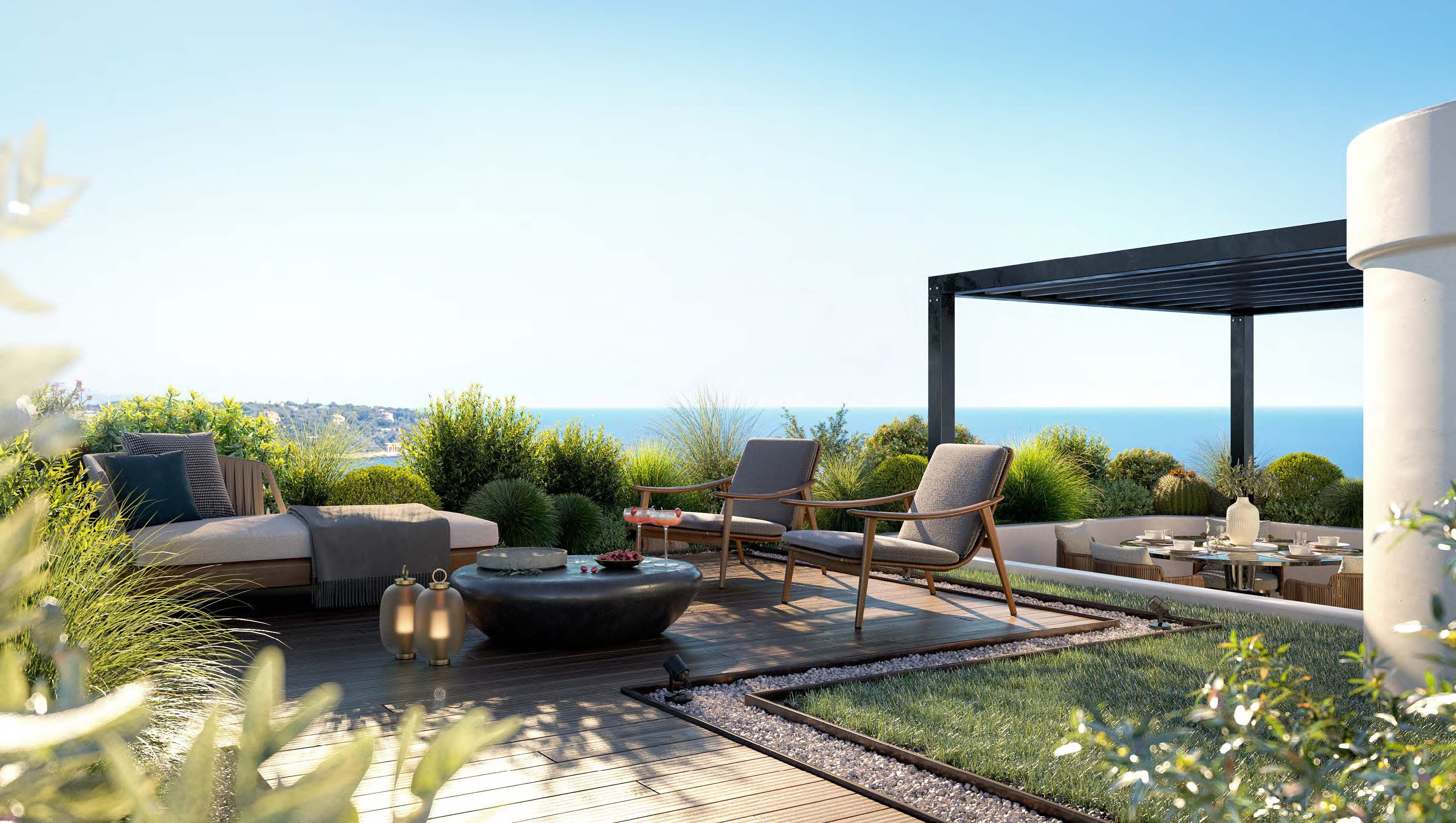 Exceptionnel penthouse en location avec piscine privée et vue mer panoramique